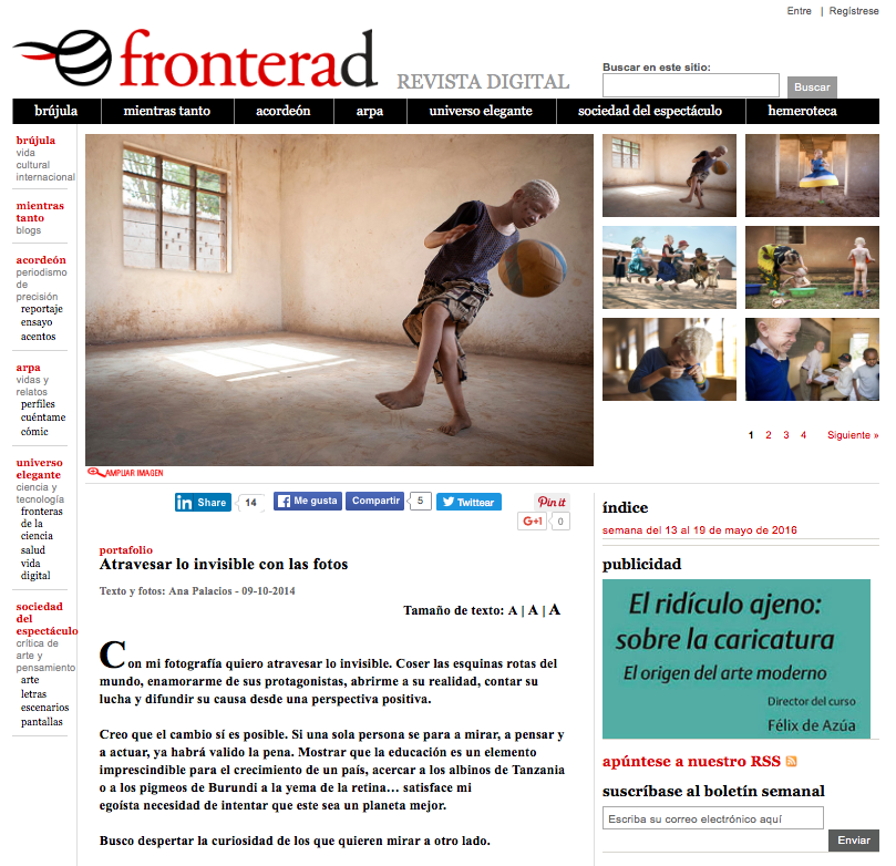 Frontera AD Tearsheet - Ana Palacios Visual Journalist